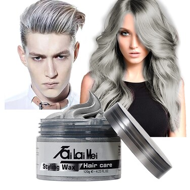 Temporary Silver Gray Hair Wax 423oz Instant Hairstyle Mud Cream Hair Pomades for Party Cosplay Nightclub Masquerade Halloween