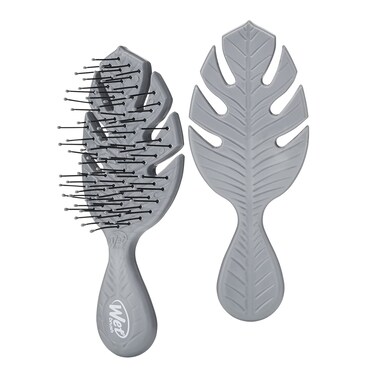Wet BrushGo Green Mini Detangler Grey  Detangling Travel Hair Brush  UltraSoft IntelliFlex Bristles Glide Through Tangles  Gently Loosens Knots While Minimizing Pain Split Ends  Breakage