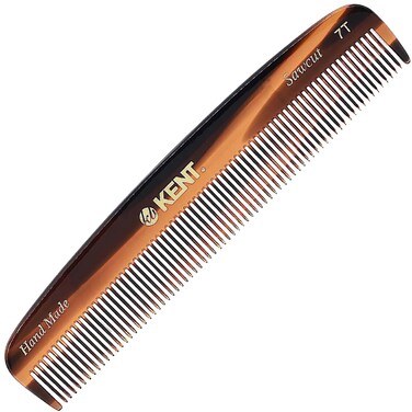 Kent 7T Handmade All Fine Tooth Pocket Comb for Men Hair Comb Straightener for Everyday Grooming Styling Hair Mustache and Beard Use Dry or with Balms Saw Cut and Hand Polished Made in England
