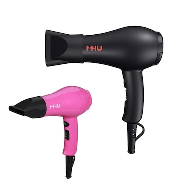 Travel Mini Hair Dryer Ceramic Ionic 1000 Watts Blow Dryer for RV Lightweight 2 Speed Settings with a Concentrator Black