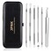 JPNKBlackhead Remover Tool Comedones Extractor Acne Removal Kit for Blemish Whitehead Popping 6 Pcs Zit Removing for Nose Face Tools with a Leather Bag