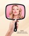 Hand Mirror Salon Barber Hairdressing Handheld Mirror with HandleSquare Black 74 x 103 inches