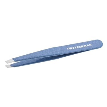 Tweezerman Stainless Steel Slant Tweezer  Eyebrow Tweezers for Women and Men Sky Blue