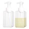 2 Pack Foaming Soap Dispenser 15oz Refillable Foam Liquid Hand Soap Empty Plastic Pump Bottle Container for Bathroom Vanities Kitchen Sink Hospital Clinic Clear 450ml