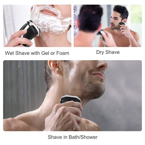 Mens Electric Shaver  MAXT Corded and Cordless Rechargeable 3D Rotary Shaver Razor for Men with Popup Sideburn Trimmer Wet and Dry with Wall Adapter 100240V