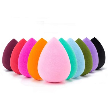 AJOKE 10 Pcs Perfect Makeup Sponge Set Blender Flawless for Liquid Multicolored Beauty Makeup Sponges