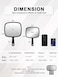 Hand Mirror Barber Hairdressing Handheld Mirror with Handle for Salon Square Black Medium