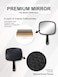 Hand Mirror Barber Hairdressing Handheld Mirror with Handle for Salon Square Black Medium