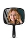 Hand Mirror Barber Hairdressing Handheld Mirror with Handle for Salon Square Black Medium
