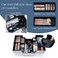 Professional Makeup Train Case Aluminum Makeup Box 4Tier Trays Crafters Train Case Jewelry Storage Organizer with Lockable Portable Travel Makeup Storage Box for Women and Girls Bright Silver