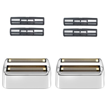 2 Pack Shaver Replacement Foil and Cutters Compatible with BaBylissPRO Double FXFS2 Metal Shaver foil ReplacementSilver