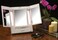 JERDON TriFold TwoSided Makeup Mirror with Lights  Vanity Mirror with 5X1X Magnification  Multiple Light Settings  White  Model JGL9W