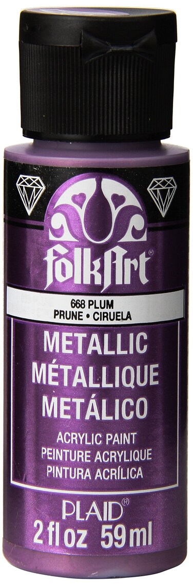 FolkArt Metallic Acrylic Paint in Assorted Colors 2 Ounce 668 Plum