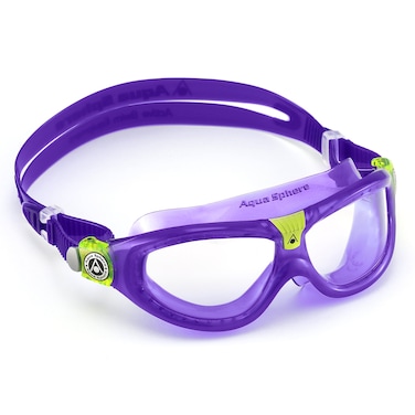 Aqua Sphere Seal Kid 2 Swim Mask with Clear Lens VioletLime UV Protection AntiFog Swim Goggles for Kids