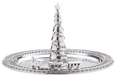 MARIPOSA Christmas Tree  Train Handcrafted Holiday Server Silver