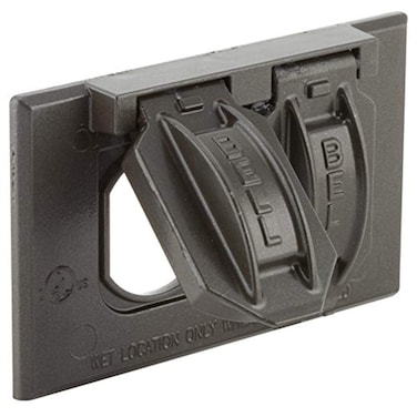 HubbellRaco 51802 2Hole Weatherproof Device Cover 4916 in L X 21316 in W X 1 in T Bronze