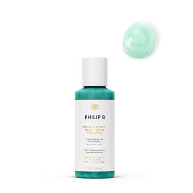 PHILIP B Nordic Wood Hair  Body Shampoo 2 fl oz 60 ml  Lathers Up Luxuriously Conditions While Leaving You Feeling Cool  Invigorated With Notes of Norwegian Spruce White Pine and Camphor
