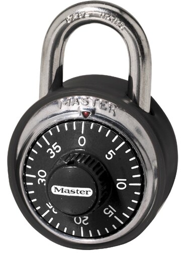 Master Lock Padlock Standard Dial Combination Lock with Black Bumper 178 in Wide 1500DCOV