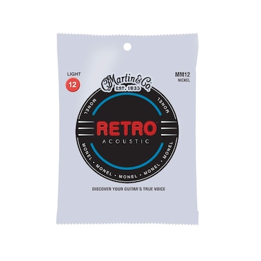 Martin Retro Acoustic MM12 LightGauge Guitar Strings Monel Nickel