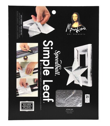 Speedball 10031 Mona Lisa Silver Simple Leaf for Metal Leafing Projects 512 x 512 Inches  18 Pack