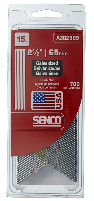 Senco A302509 15 Gauge by 212Inch Electro Galvanized Finish Nail