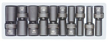 Sunex 2659 10 Piece 12 Drive Universal Deep SAE Impact Socket Set