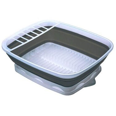 Progressive International Collapsible Dish Rack with Drain Board CDD100 Perfect For RV Sink Camping Dish Tub