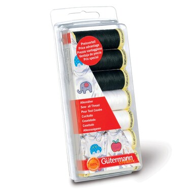 Gutermann Thread Set SewAll Black  White 7 x 100m