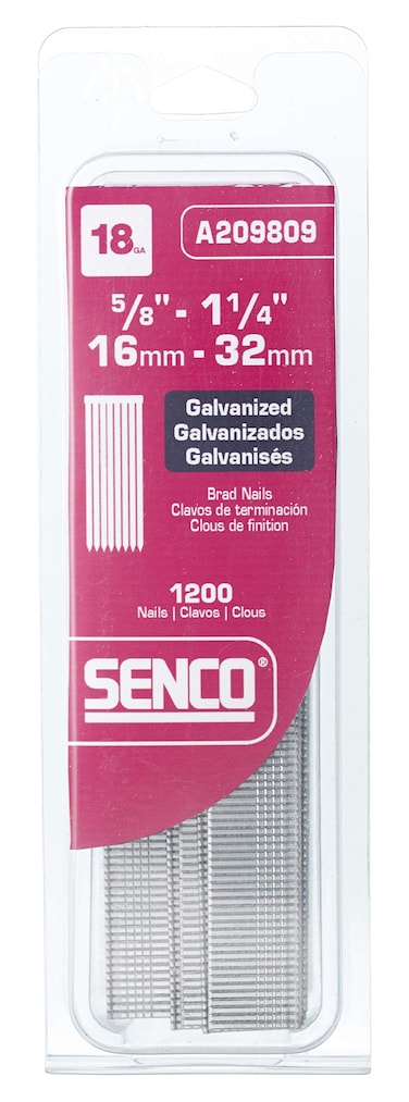 Senco A209809 18Gaugeby58Inch to 114Inch Electro Galvanized Variety Pack Brads