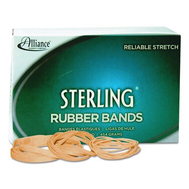 Alliance Rubber 24305 Sterling Rubber Bands Size 30 1 lb Box Contains Approx 1500 Bands 2 x 18 Natural Crepe  Beige