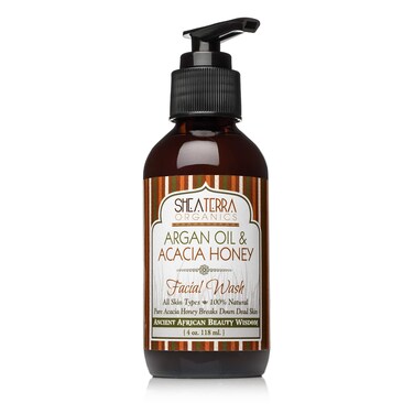 Shea Terra Organics Argan Oil  Acacia Honey Facial Wash Cleanser  Anti Aging Breakout  Wrinkle Reducing Face Wash for Clear  Reduced Pores  With Organic  Natural Ingredients  4 oz