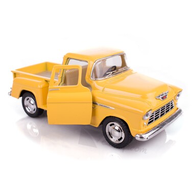 Yellow 1955 Chevy Stepside PickUp Die Cast Collectible Toy Truck by Kinsmart