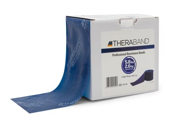 THERABAND Resistance Bands 50 Yard Roll Professional Latex Elastic Band For Upper  Lower Body  Core Exercise Physical Therapy Pilates Home Workout Rehab Blue Extra Heavy Level 5