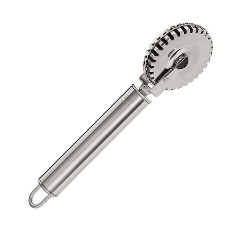 Kchenprofi Ravioli Cutter 1810 Stainless Steel Wheel Perfect for Cutting Sealing and Crimping Fresh Pasta and Pastry Dough 7Inch Silver