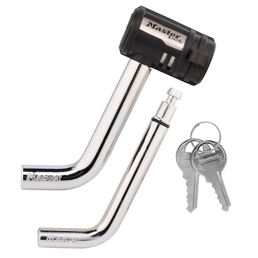 Master Lock Receiver Lock 12 in and 58 in Swivel Head Weather Resistant Trailer Coupler Locking Hitch Pin with Keys for Protecting Trailers RVs 2866DAT