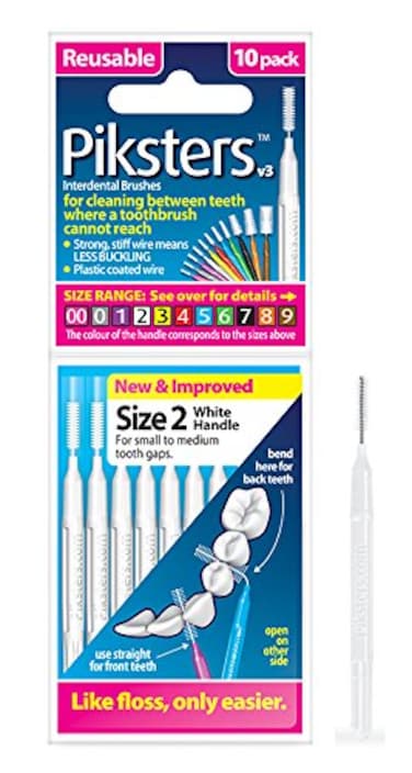 Piksters Interdental Brushes Size 2 White Handle