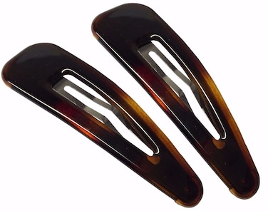 Parcelona French Clic Clac 3 14 Tortoise Shell Brown Celluloid No Slip Grip Snap Hair Clips for Women