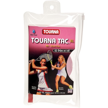 Tourna Tac 10 Pack Tacky Feel Tennis Grip Pink  XLarge