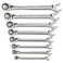 GEARWRENCH 8 Piece 72Tooth 12 Point Reversible Ratcheting Combination SAE Wrench Set  9533N