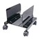 IO CREST SYACC65063 Mobile Desktop Tower Computer Metal Floor Stand Rolling Caster Wheels with Tall Support Walls and Adjustable Width from 6 to 10Steel Black