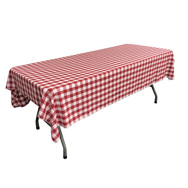 LA Linen Gingham Tablecloth  Checkered Tablecloth for Parties Picnics  More  Farmhouse Tablecloth  Spring Tablecloth  Picnic Tablecloth  Cloth Tablecloths for Rectangle Tables  60x102 Red