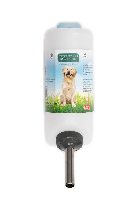 Lixit Wide Mouth Water Bottles for Large and Small Dogs 32oz Large Dog White