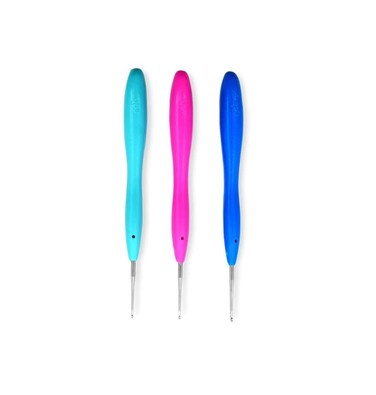 Colortrak Hair Highlighting Needles Precision Metal Needles with Soft Contour Gel Handles Reduces Hand Fatigue Sizes 10 Teal 125 Fuchsia 15 Blue Multi 3 Count