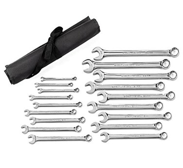 GEARWRENCH 18 Pc 12 Pt Long Pattern Combination Wrench Set Metric  81920