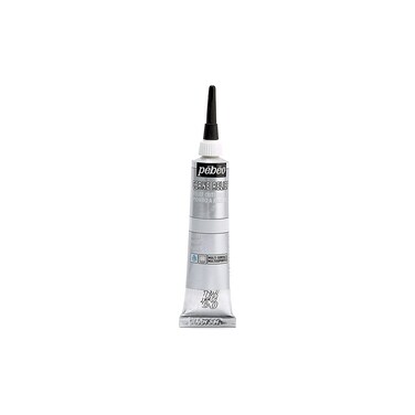 Pebeo Vitrail Cerne Relief Dimensional Paint 20 ml Tube with Nozzle  Silver 068 Fl Oz Pack of 1