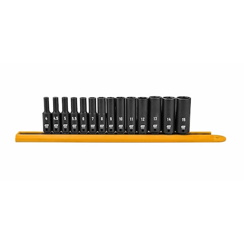 GEARWRENCH 14 Pc 14 Drive 6 Pt Deep Impact Socket Set Metric  84909