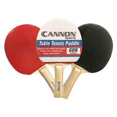 Cannon Sports Ping Pong  Table Tennis Paddles with Rubber Face  Wooden Handles RedBlack