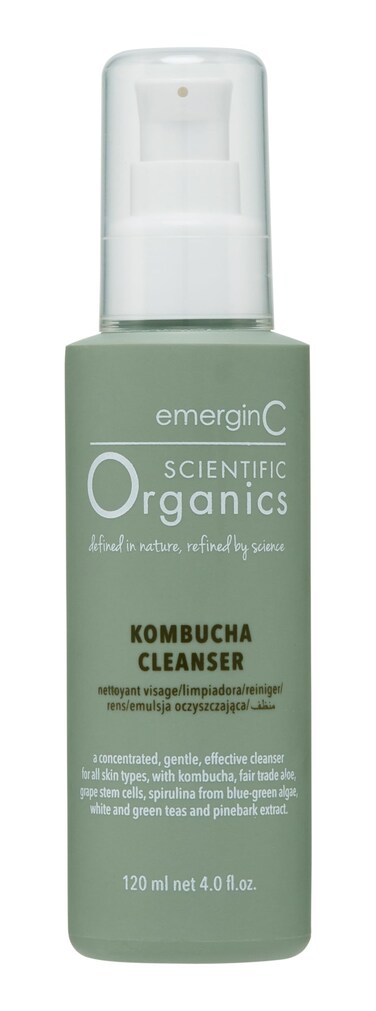 emerginC Scientific Organics Kombucha Cleanser  Nutrient Powerhouse Face Wash with Aloe Vera  Plant Stem Cells to Help Visibly Improve Skin Tone  Texture 4 oz 120 ml