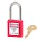 Master Lock Red Lockout Tagout Safety Padlock with Key Metal Shackle and NonConductive Lock Body for Electrical Applications 410RED