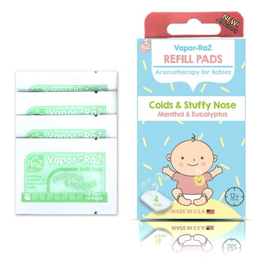 RaZbaby VaporRaZ RefillsBaby Cough and Cold ReliefUse at Home  on The goAll Natural Menthol  Eucalyptus  4 Refills
